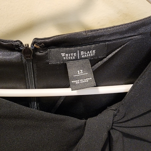 WHBM Black Sleeves Fitted Midi Formal dress size 12 - Picture 2 of 13
